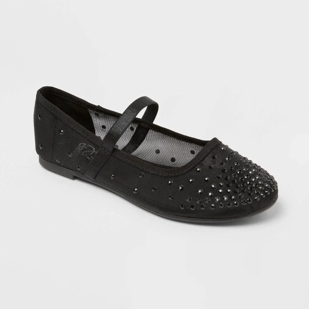 Girls Size 1 Black Ballet Flats Art Class Sybil New With Tags